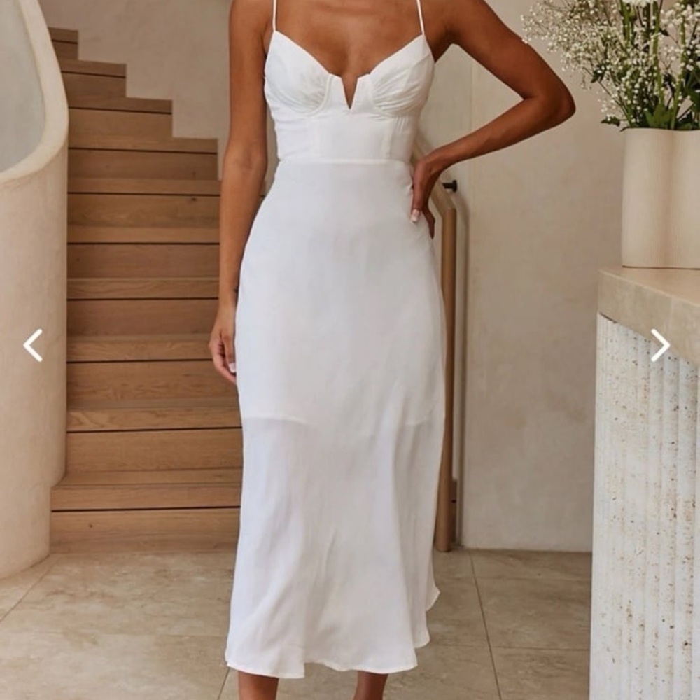 Selfie Leslie White Midi Dress - US size 8